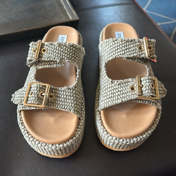 Steve Madden Karrigan Womens Platform Sandals, olive - Picture 4 of 6